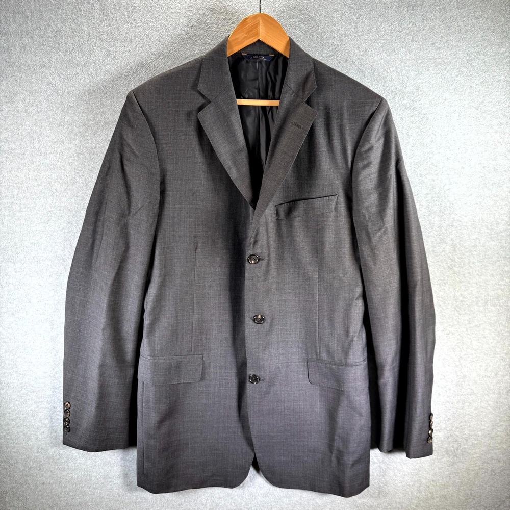 Brooks Brothers Ermenegildo Zegna Blazer Jacket Men 42 XL Gray Lined Notch Lapel